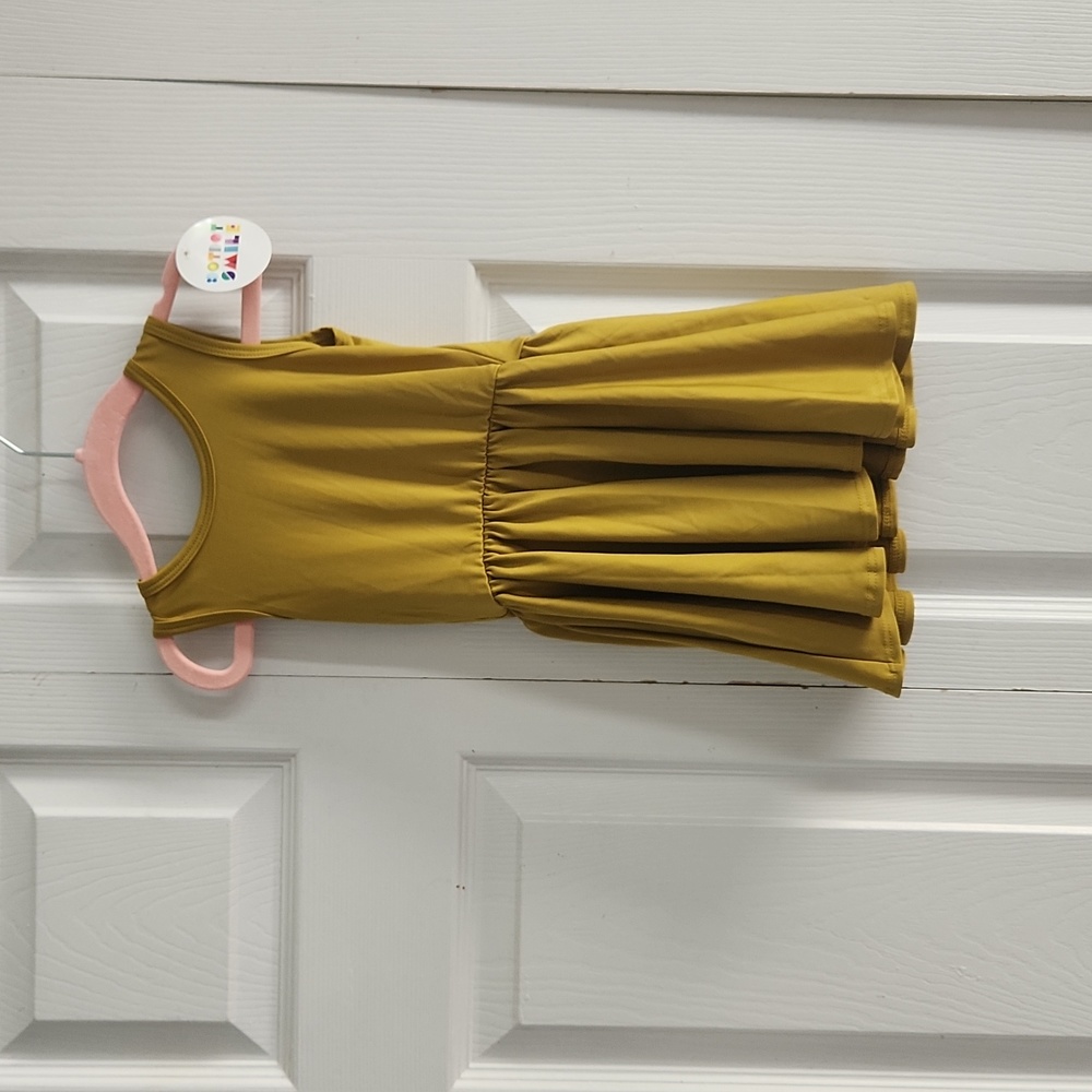 NWT Dot Dot Smile Mustard Yellow Tank Top Twirl Dress